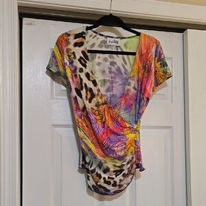 Colorful Animal Print Women's Top by Joseph Ribkoff